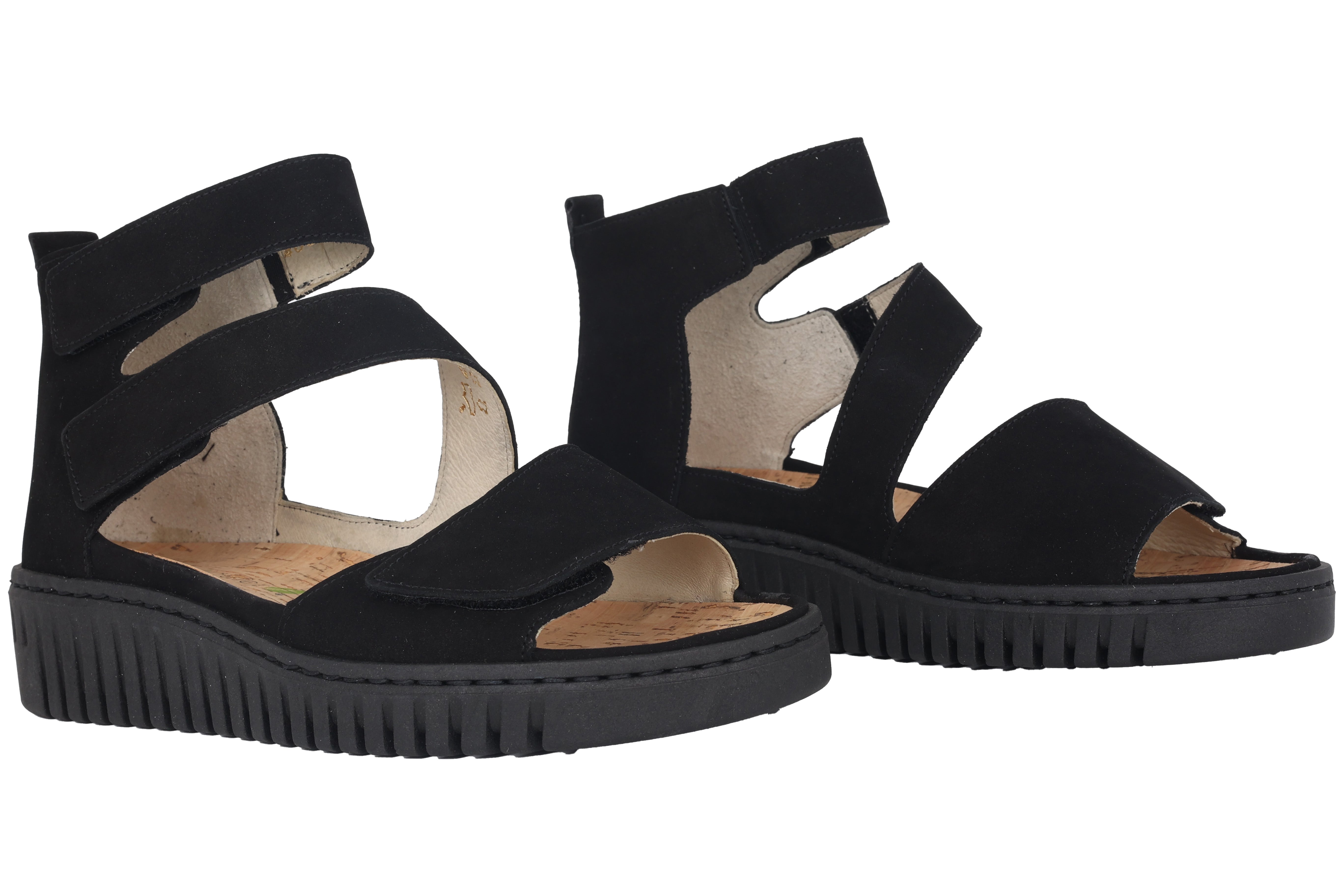 Damensandale „H-Willow“ mit weiter Passform (H) – Schwarz