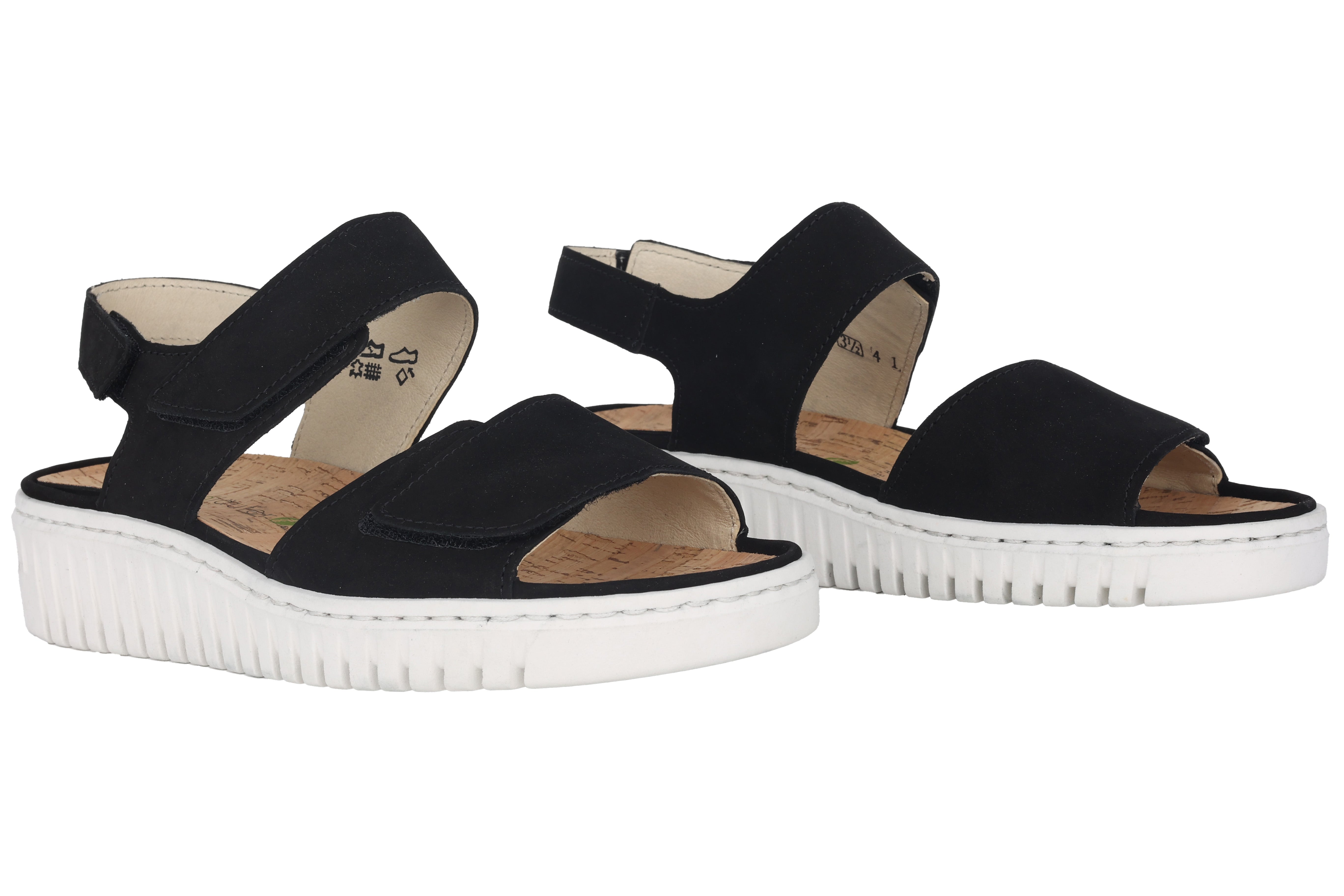 Damensandale „H-Willow“ mit weiter Passform (H) – Schwarz