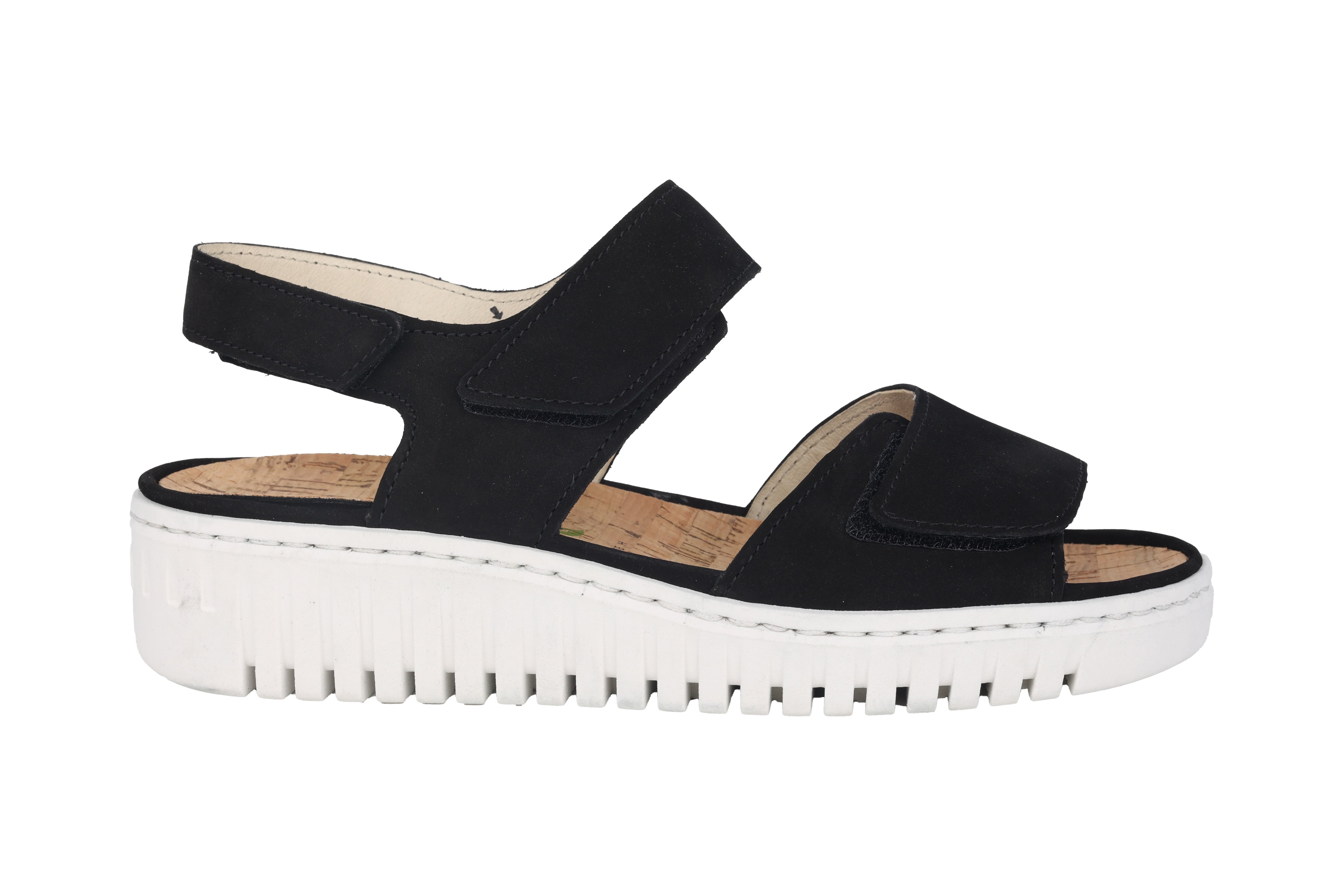 Damensandale „H-Willow“ mit weiter Passform (H) – Schwarz