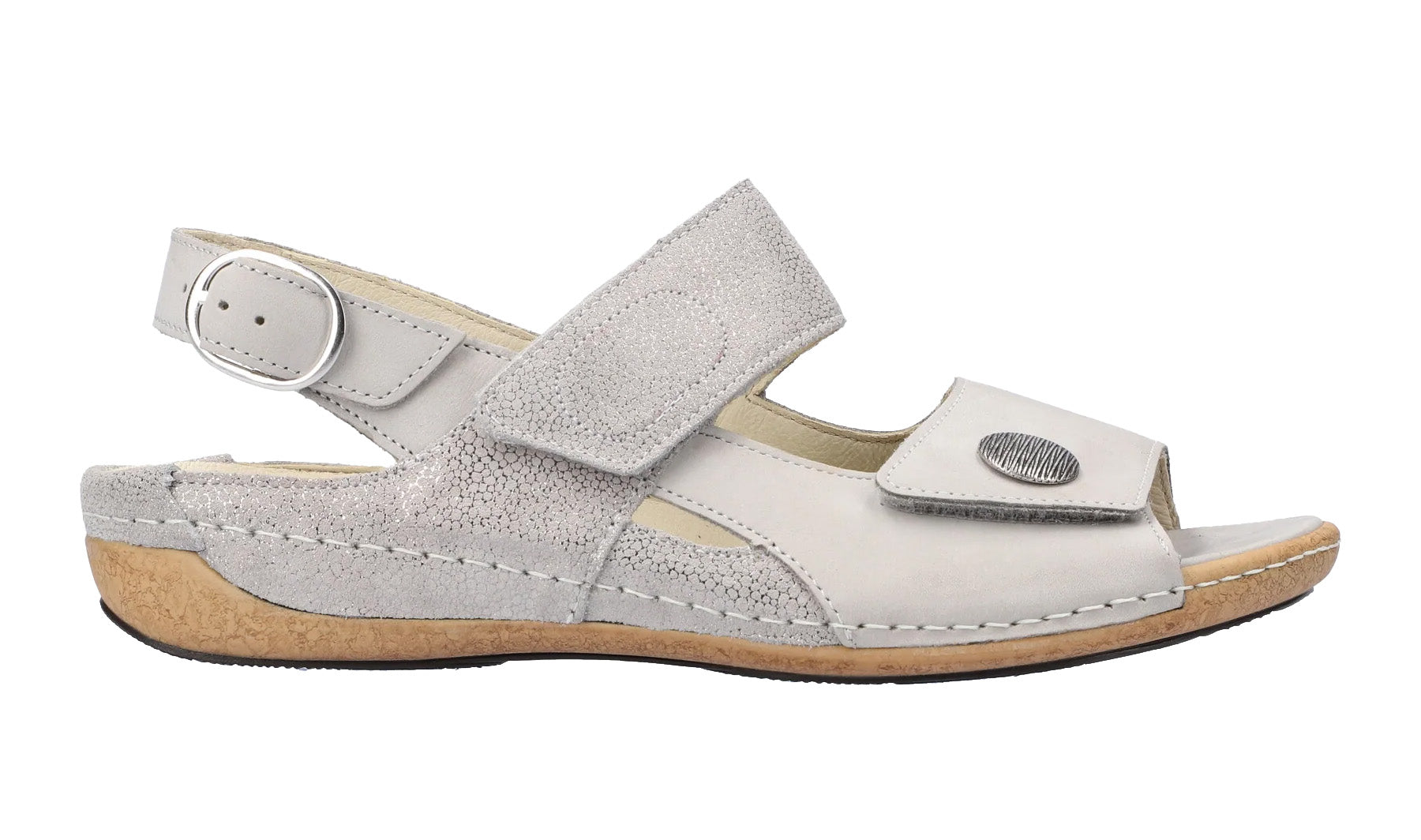 Sandalo "Heliett" da donna con vestibilità ampia (H) - grigio