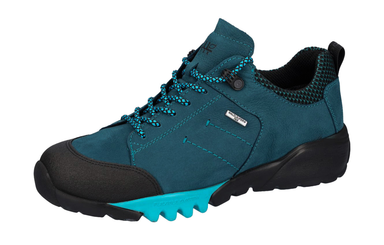 'H-Amiata' women's wide fit (H) waterproof walking sneaker - blue