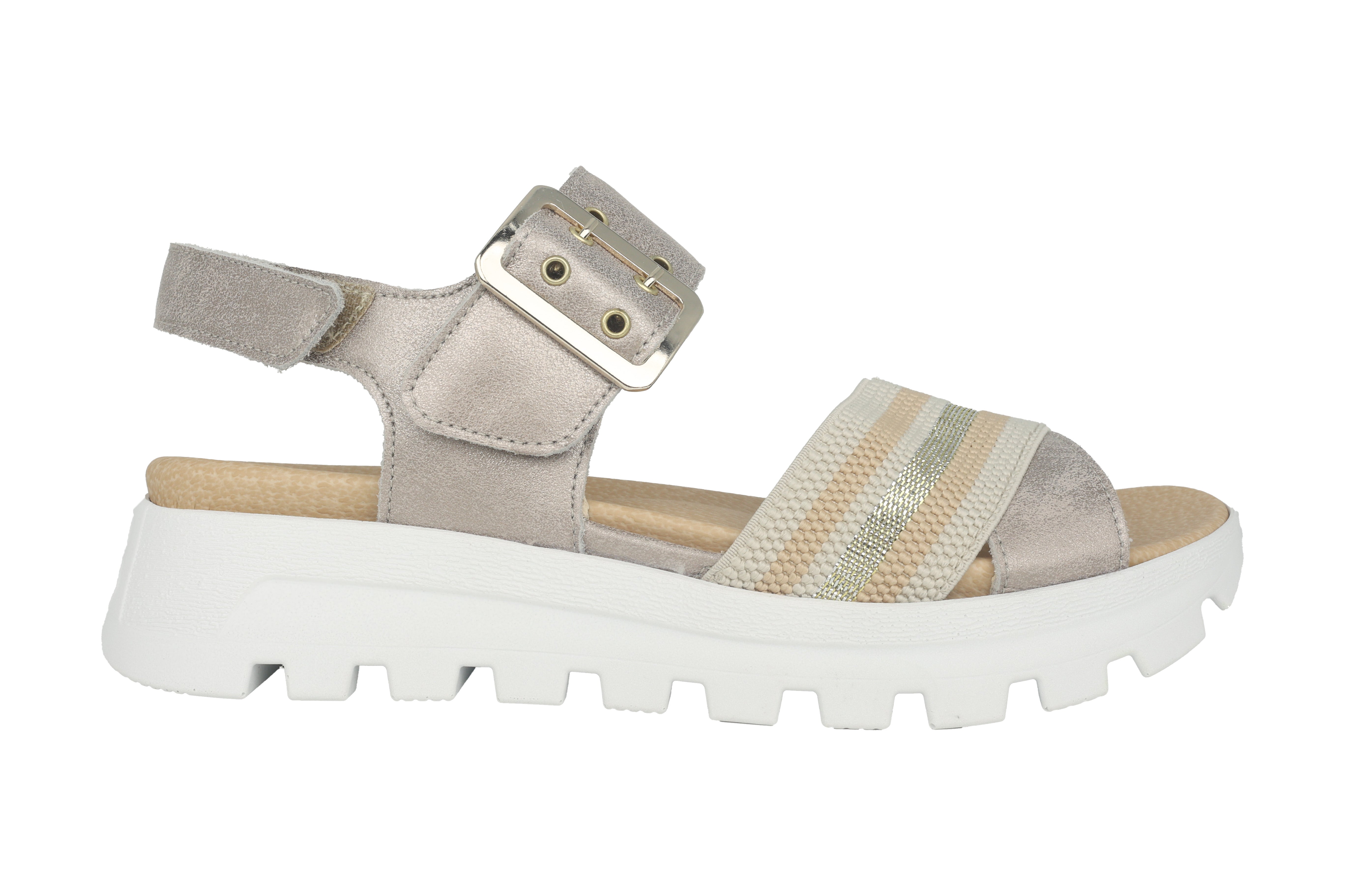 Damessandaal 'H-Nele' met brede pasvorm (H) - zilver