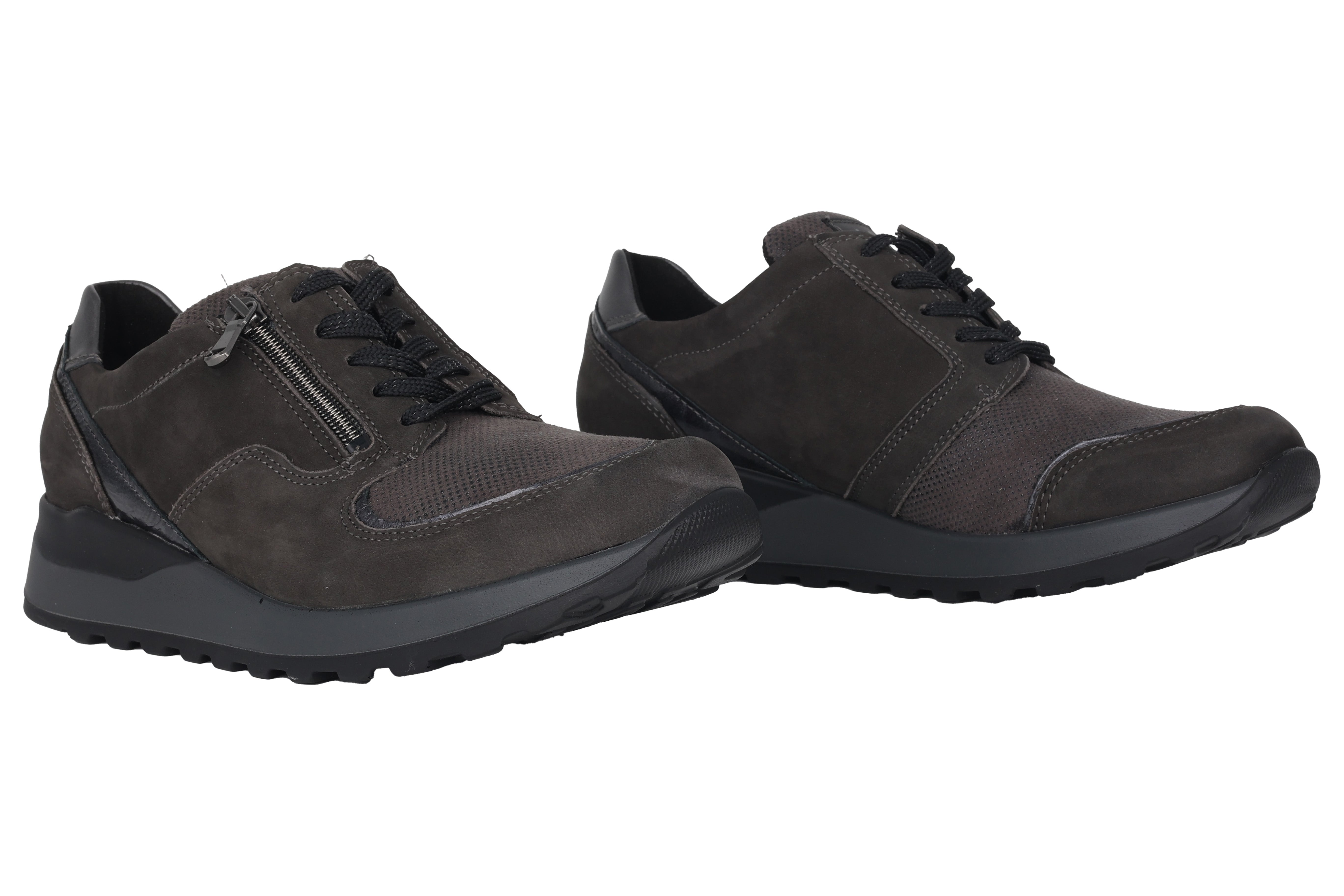 'Hiroko' women's wide fit (H) lace-zip shoes - grey