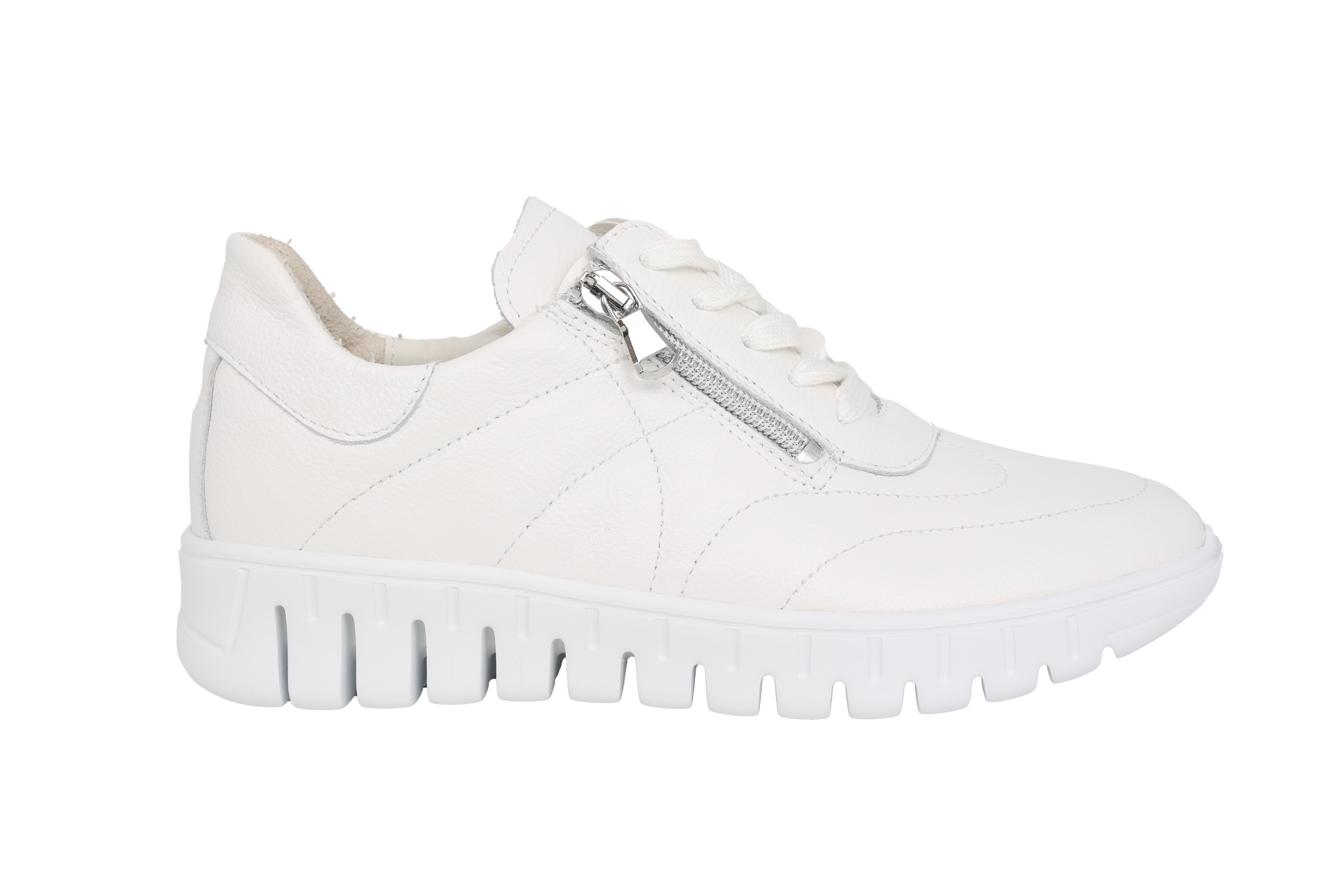 'H-Birdy' women's wide fit (H) lace-zip sneakers - White