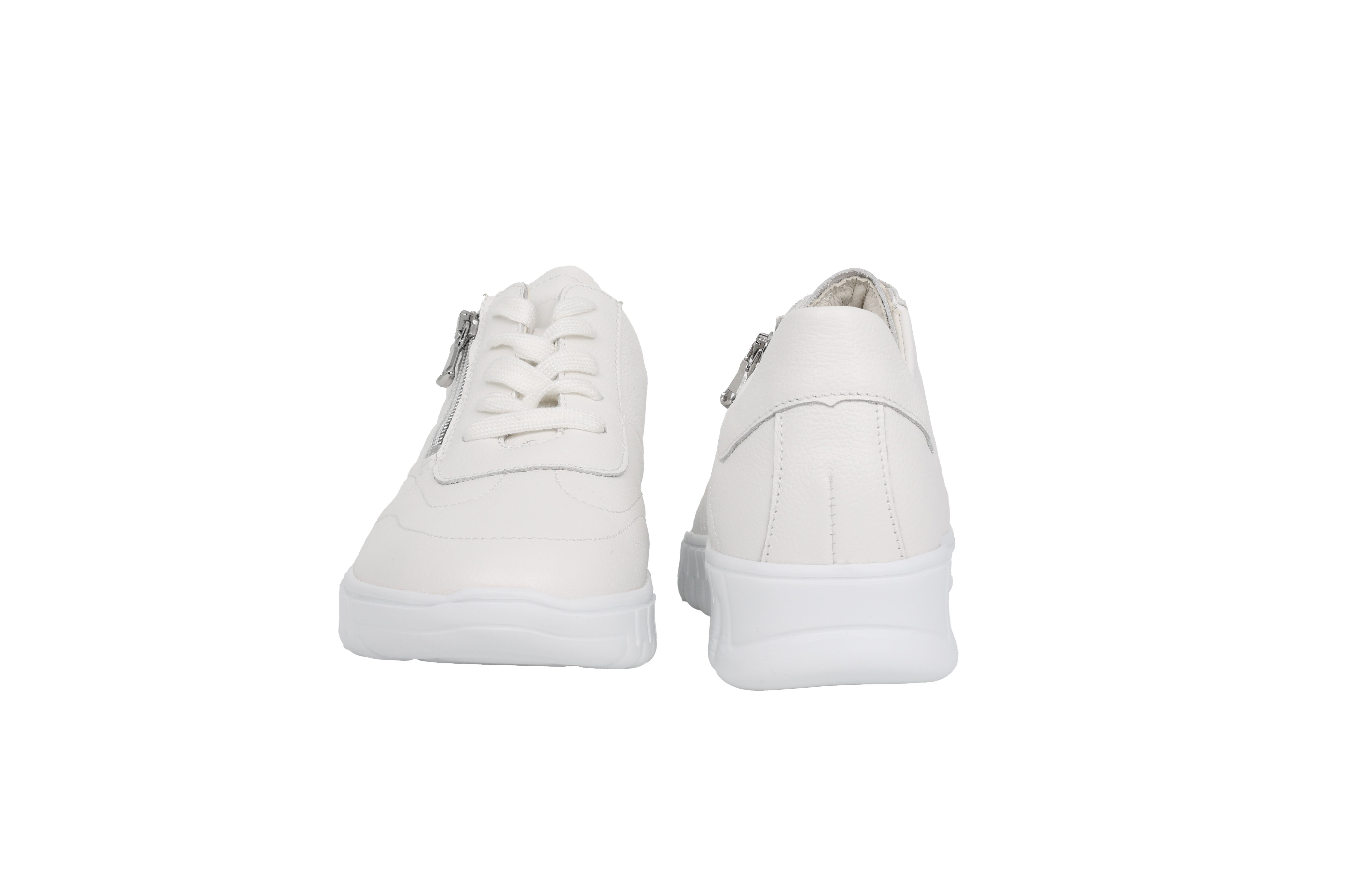 'H-Birdy' women's wide fit (H) lace-zip sneakers - White