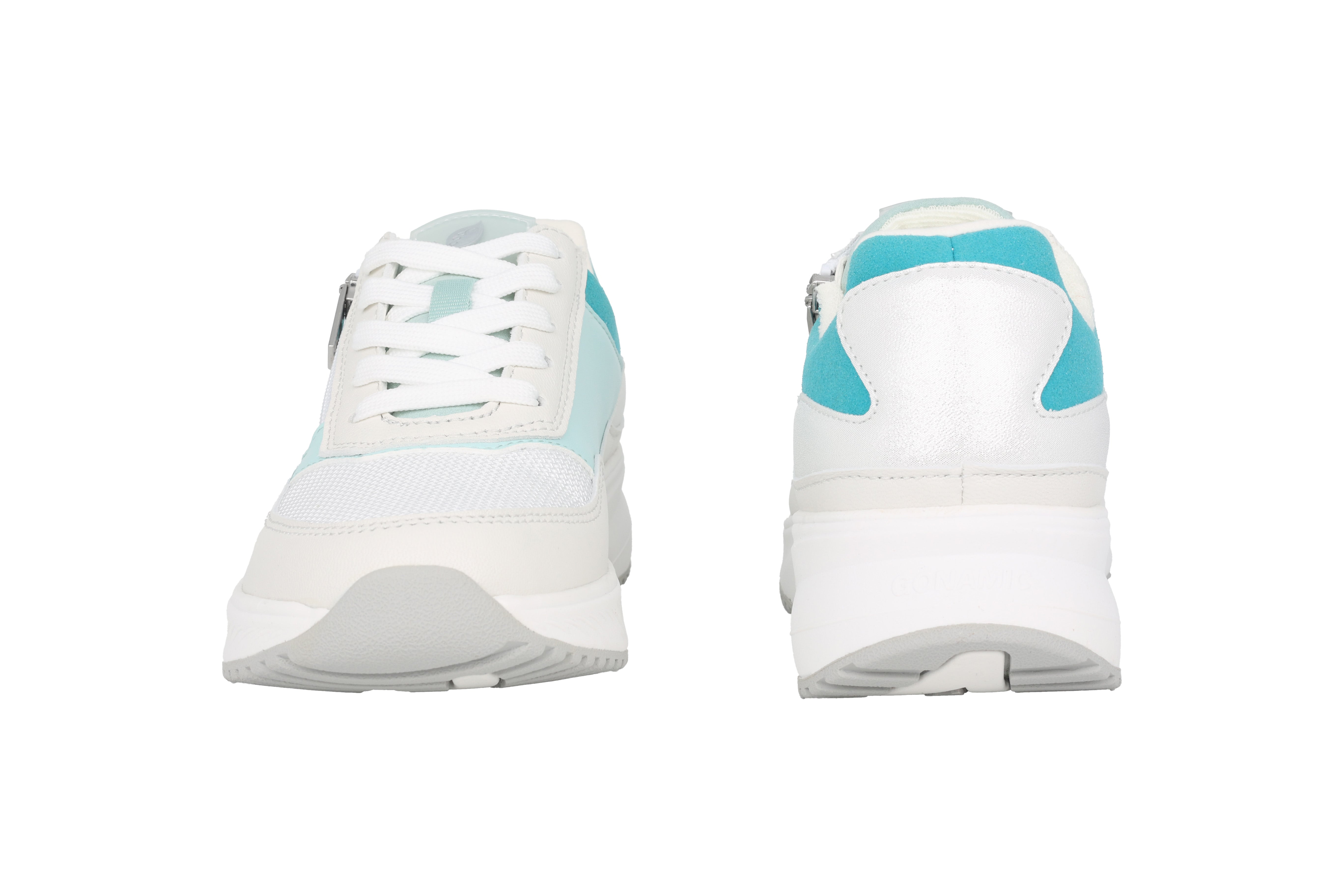 'H-Mara' women's wide fit (H) lace-zip sneaker - white