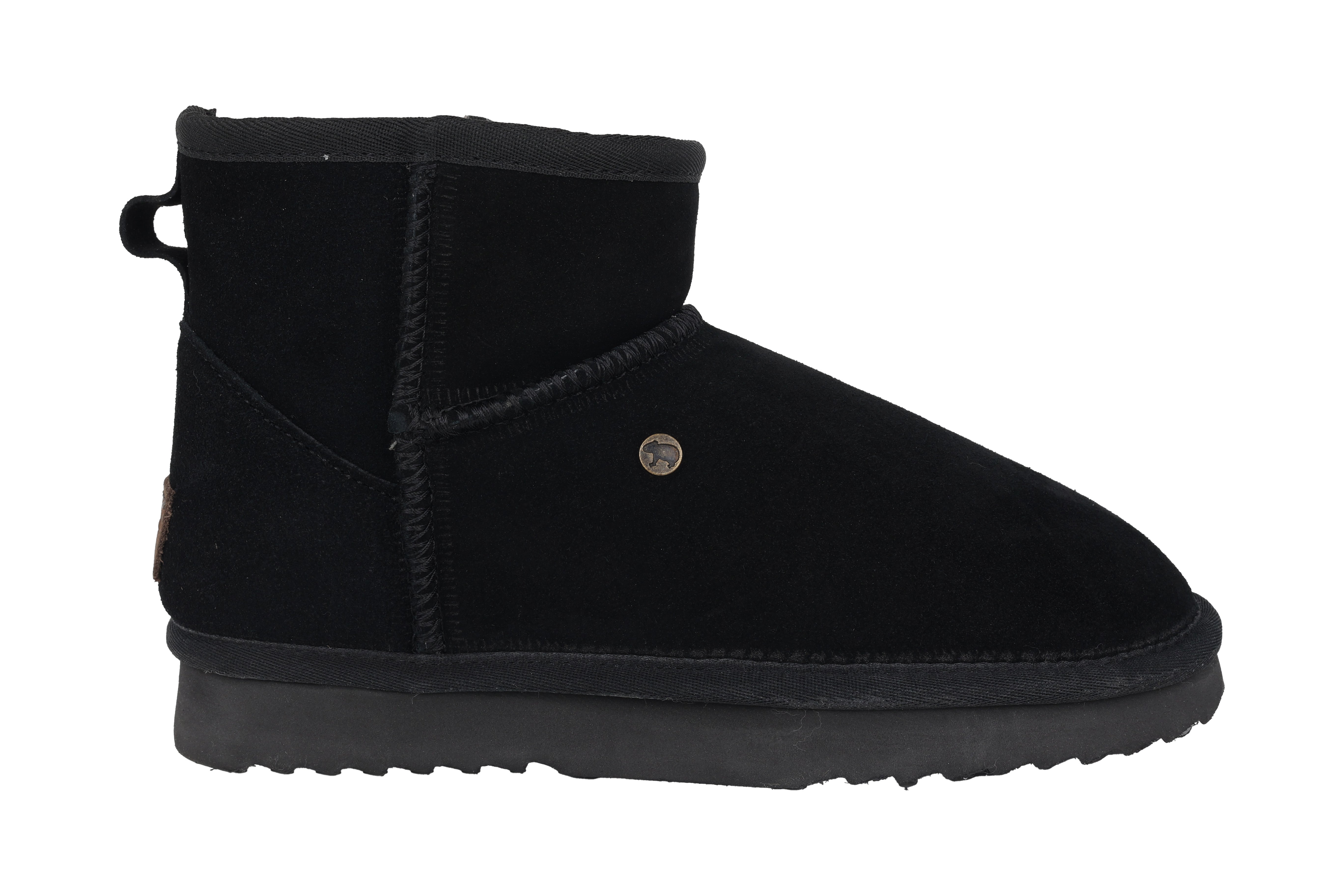 Warm gefütterter Damenstiefel „Wallaby“ – Schwarz