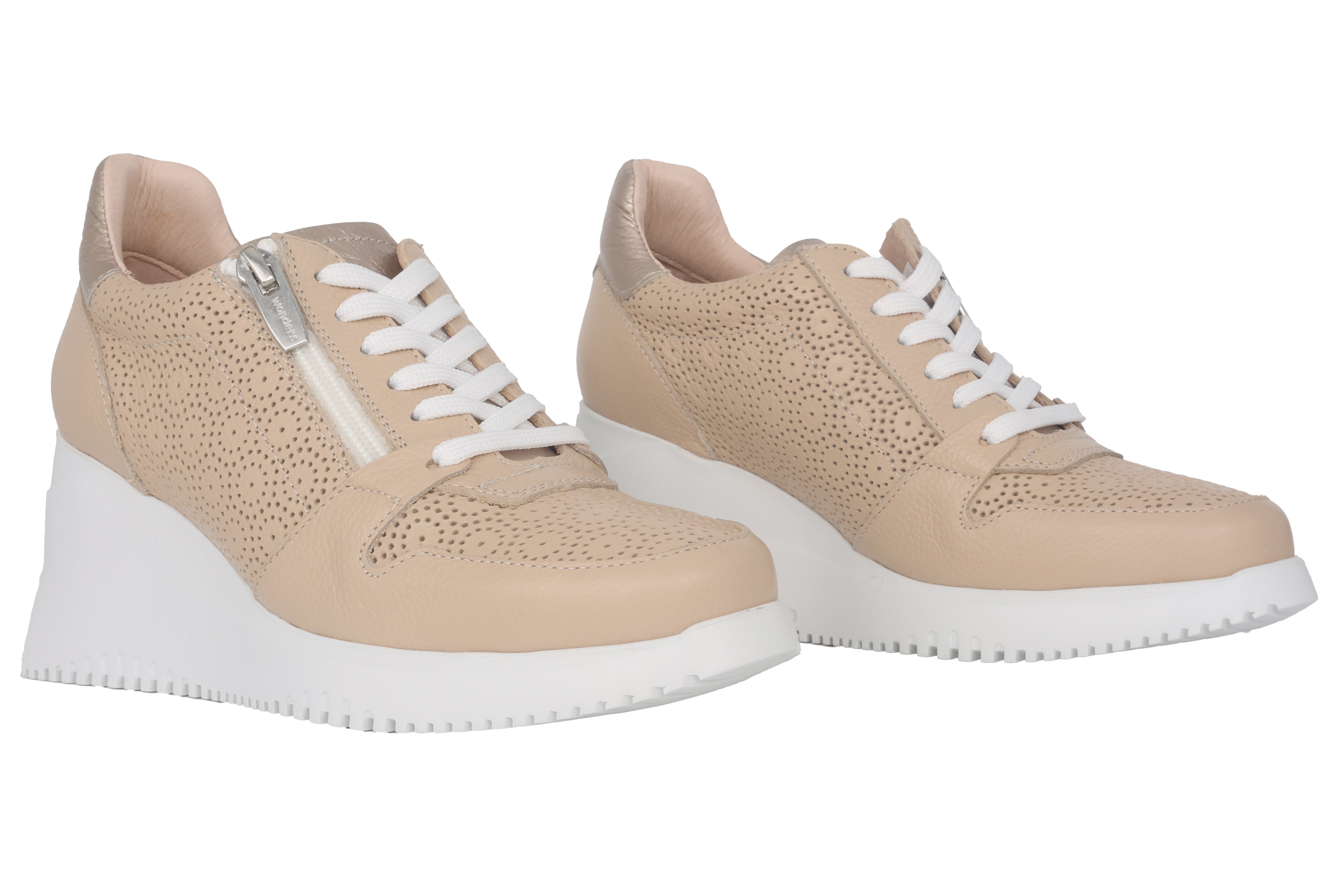 'Change' women's wedge lace-up sneaker - Beige