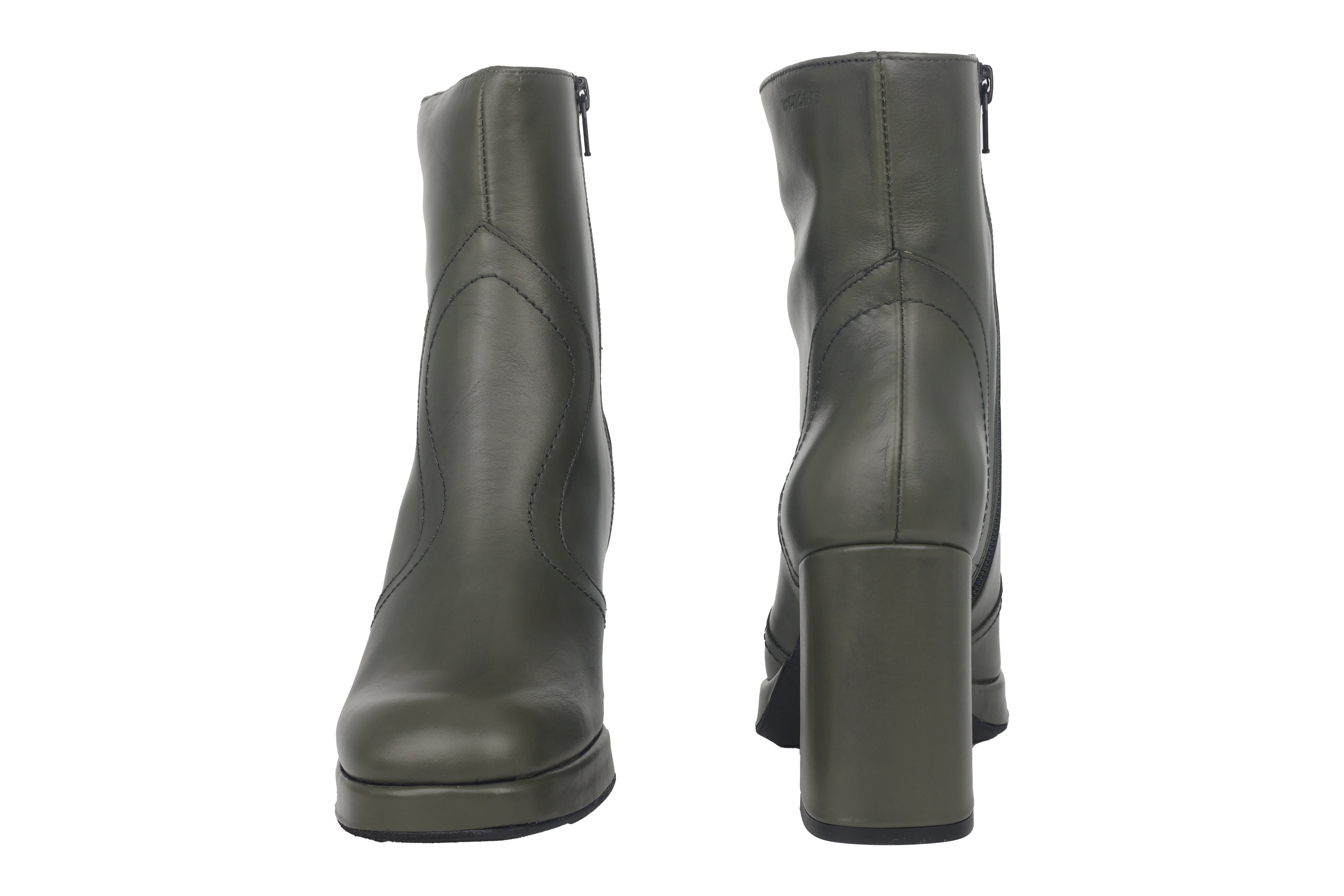 'Lipa' women's high heeled zipper boot - Green