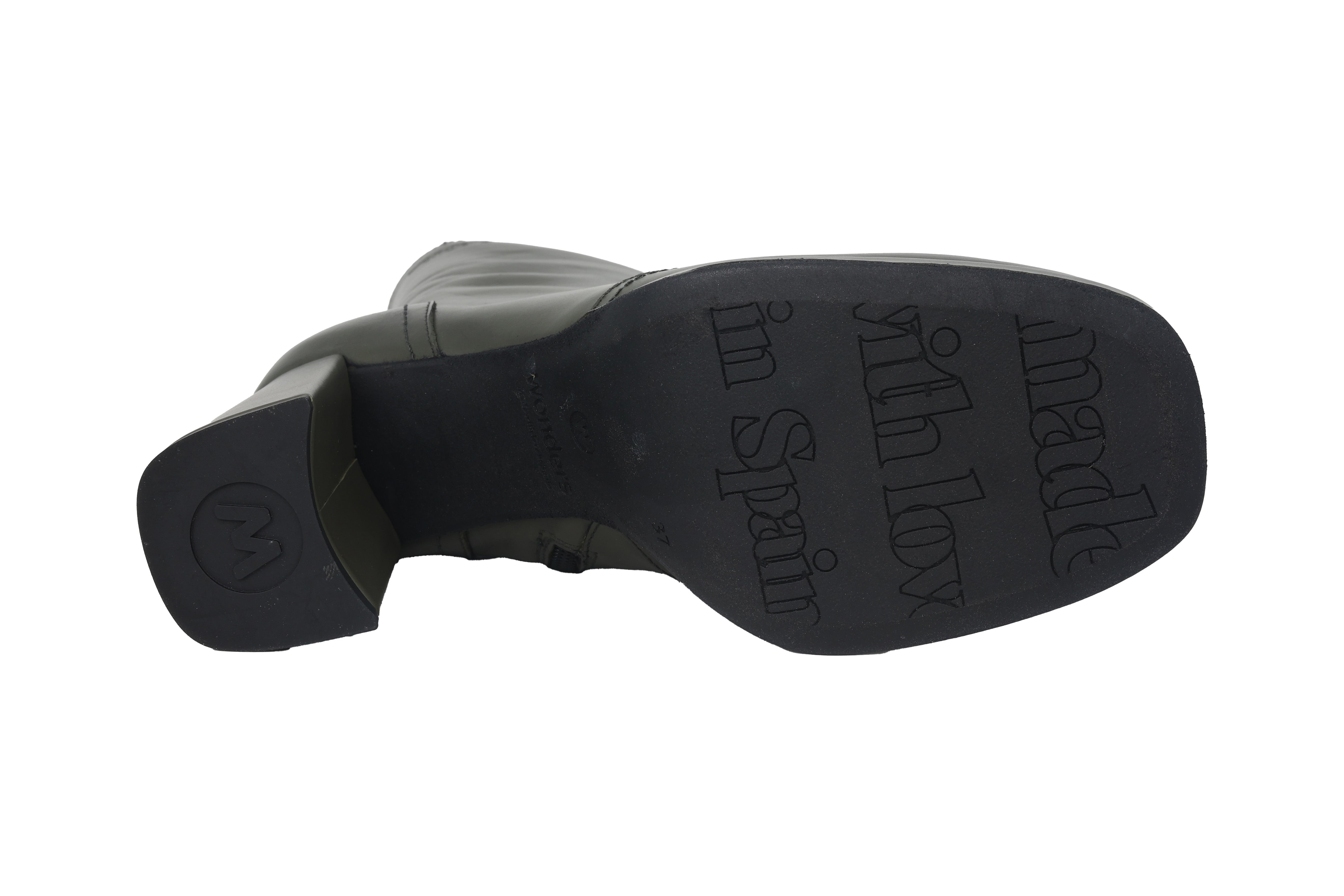 'Lipa' women's high heeled zipper boot - Green