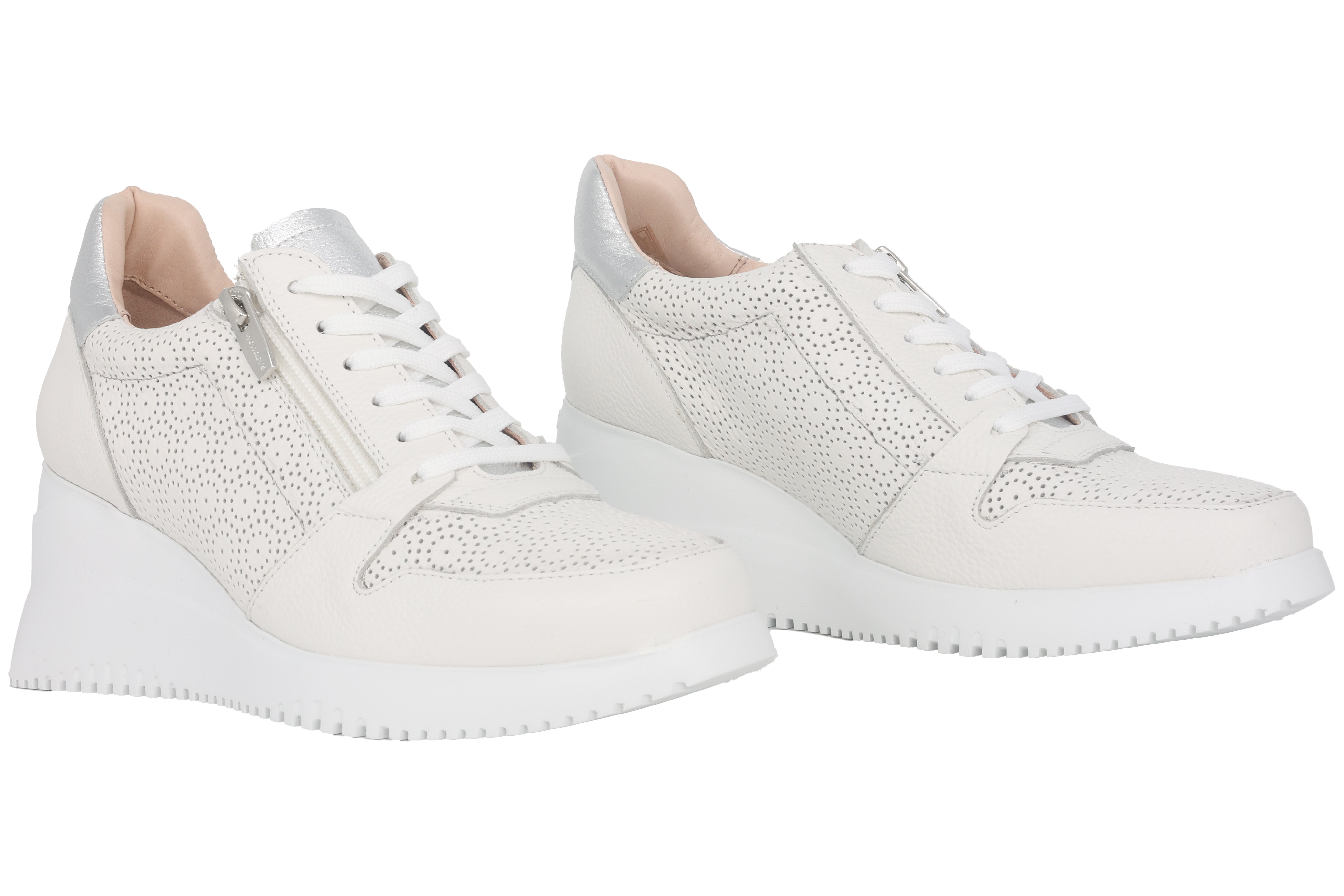 'Change' women's wedge lace-up sneaker - Off white