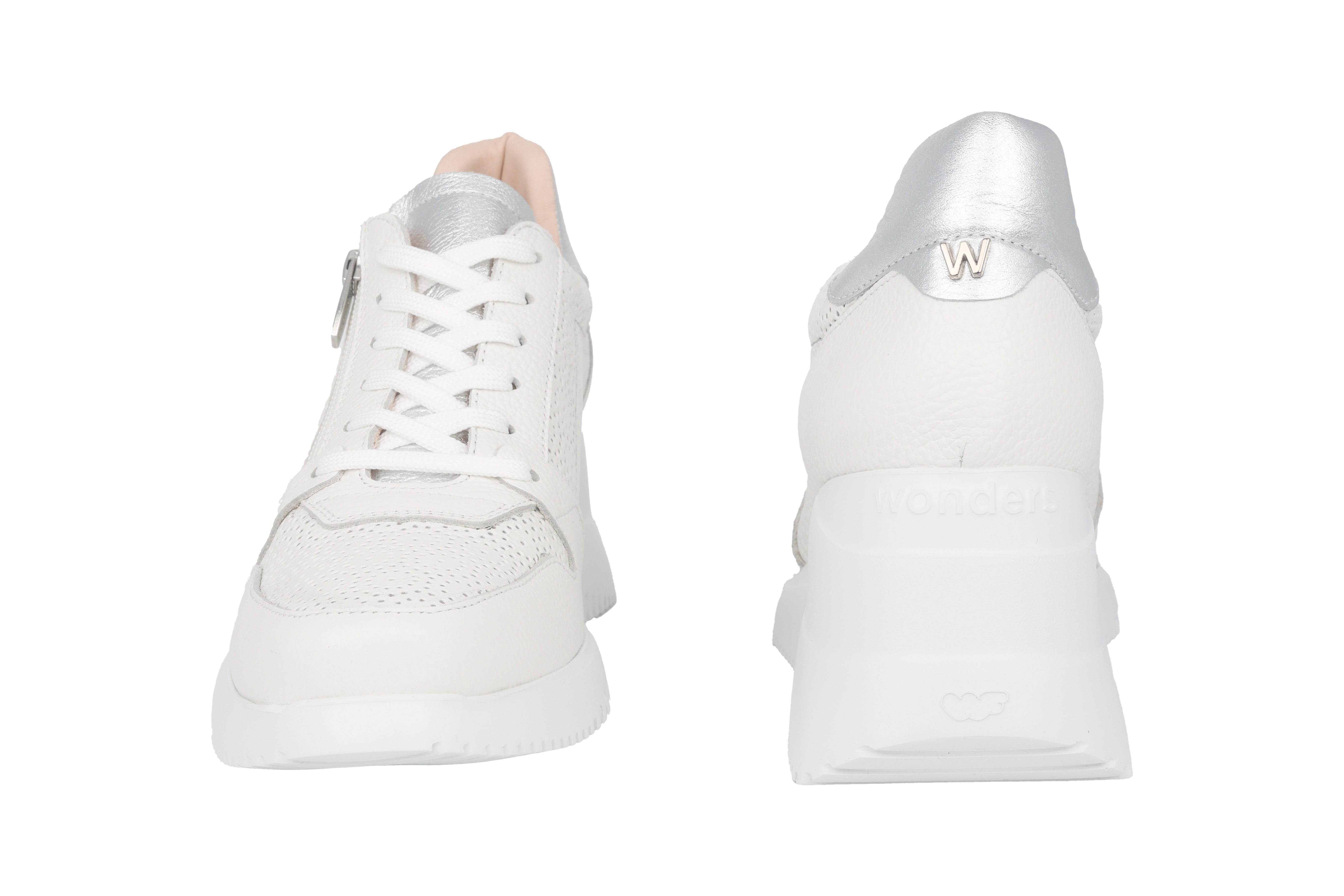 'Change' women's wedge lace-up sneaker - Off white