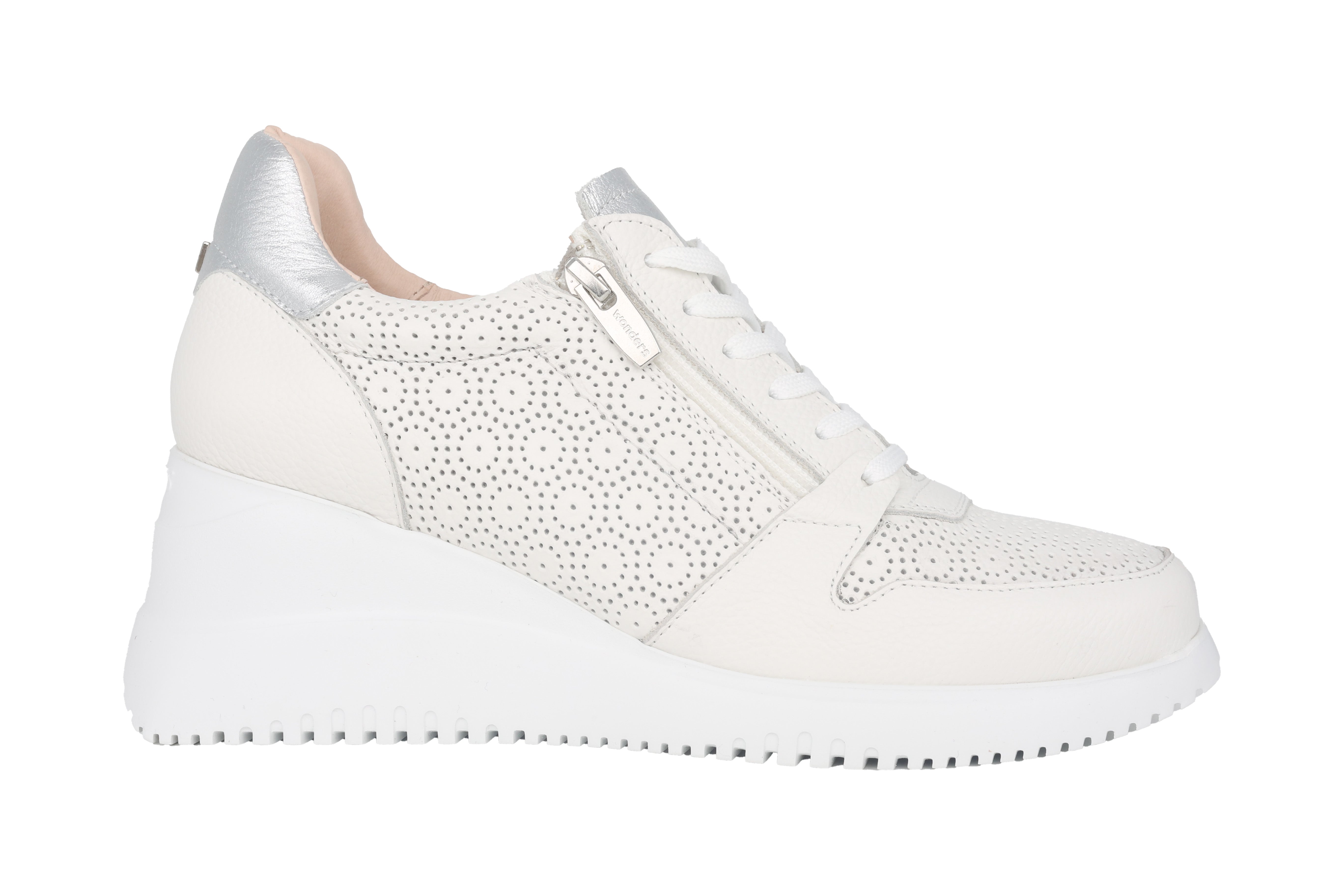 'Change' women's wedge lace-up sneaker - Off white