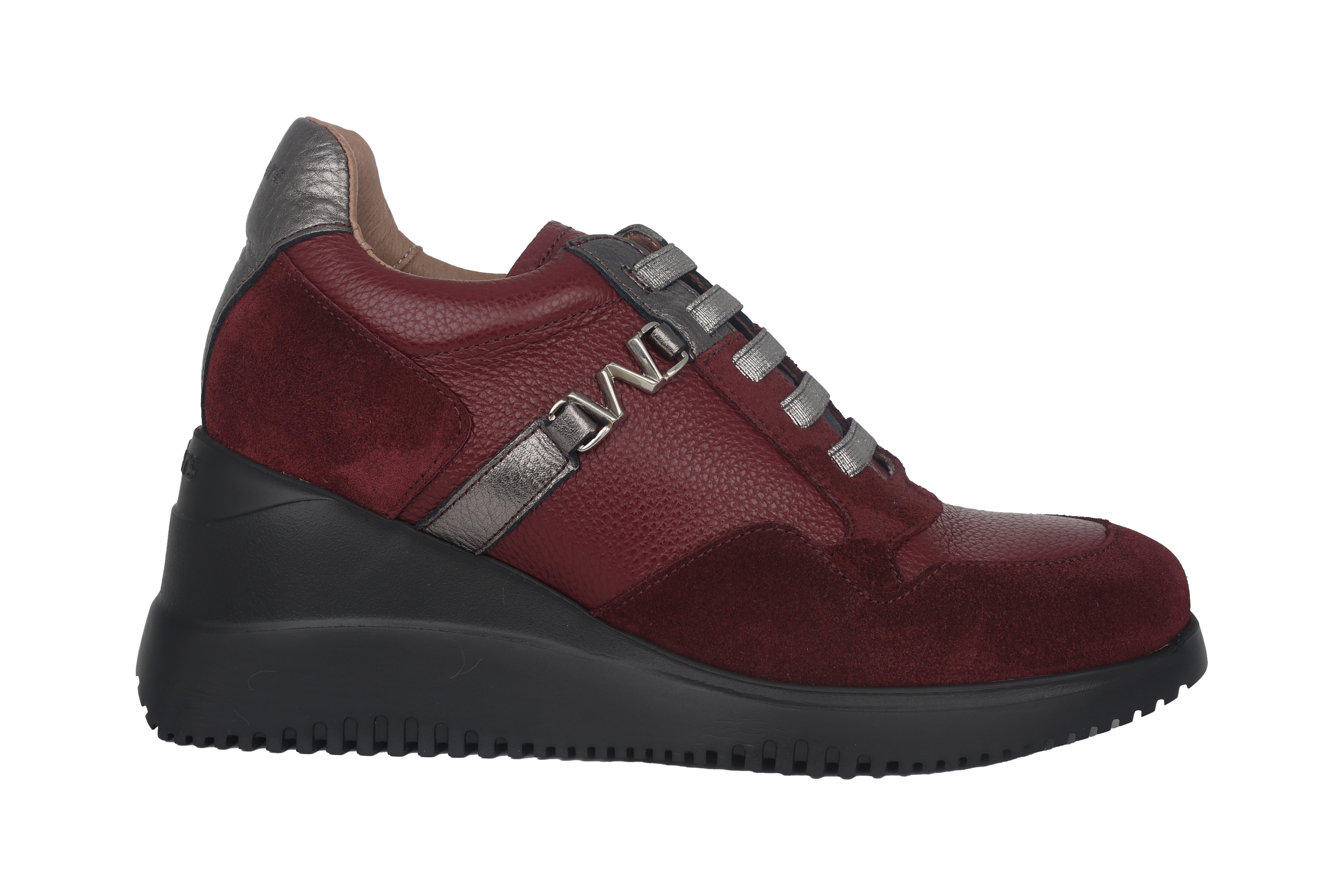 'Eva' women's lace-up wedge sneaker - Red