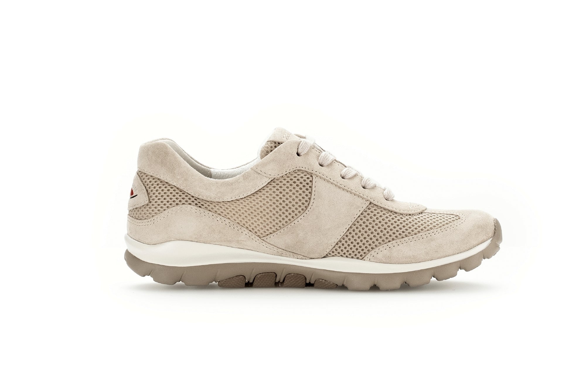 Rally Leather/Suede Panel Sneaker in Stone Beige CLOSEOUTS – Tenni Moc's  Shoe Store