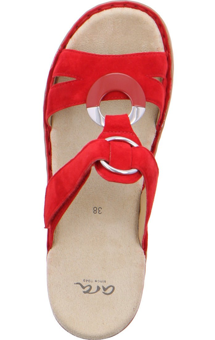 Ara 12-27233-78 Women's Sandal - Red Suede - ChaplinshoesAra 12-27233-78 Women's Sandal - Red SuedeAra