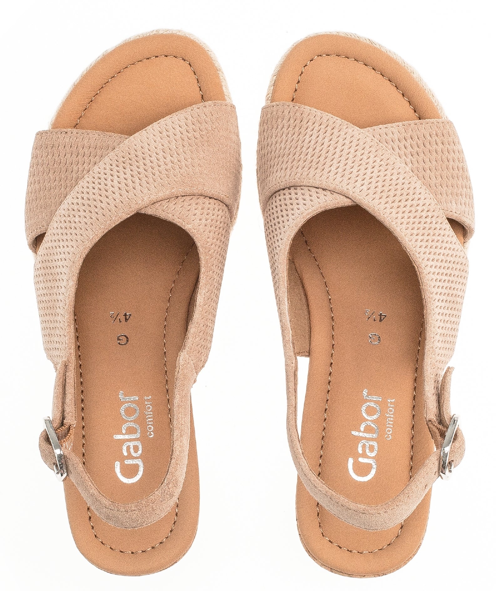 Gabor 62.831.33 women's sandal - suede - beige - ChaplinshoesGabor 62.831.33 women's sandal - suede - beigeGabor