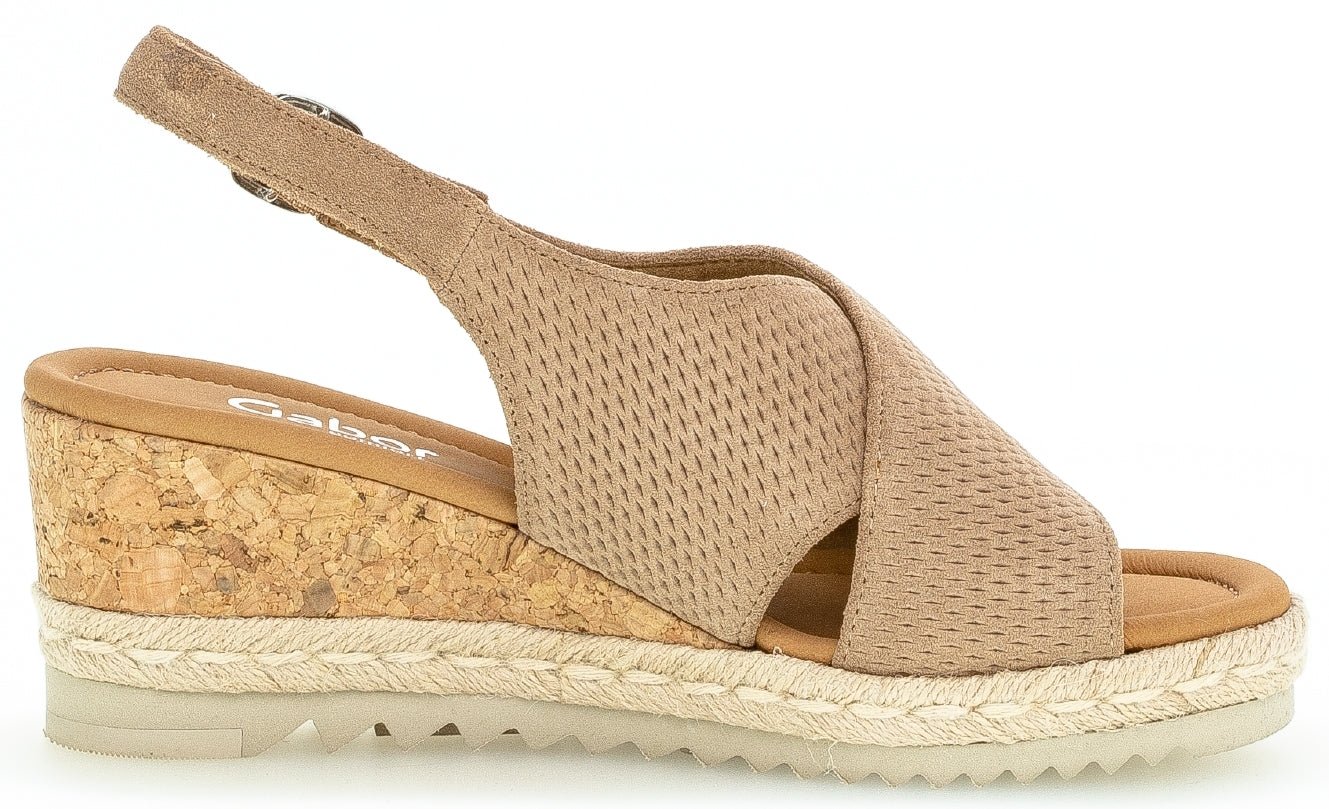 Gabor 62.831.33 women's sandal - suede - beige - ChaplinshoesGabor 62.831.33 women's sandal - suede - beigeGabor