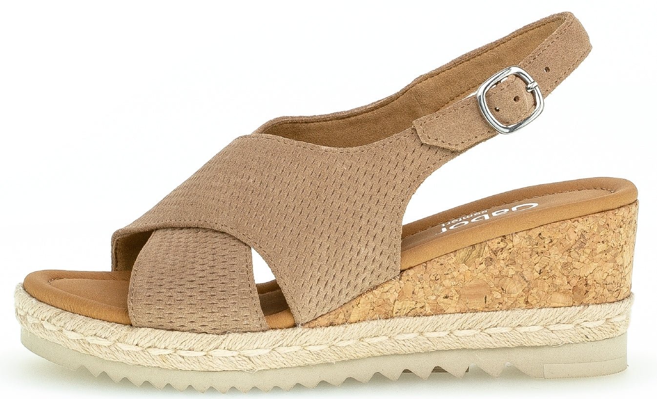 Gabor 62.831.33 women's sandal - suede - beige - ChaplinshoesGabor 62.831.33 women's sandal - suede - beigeGabor