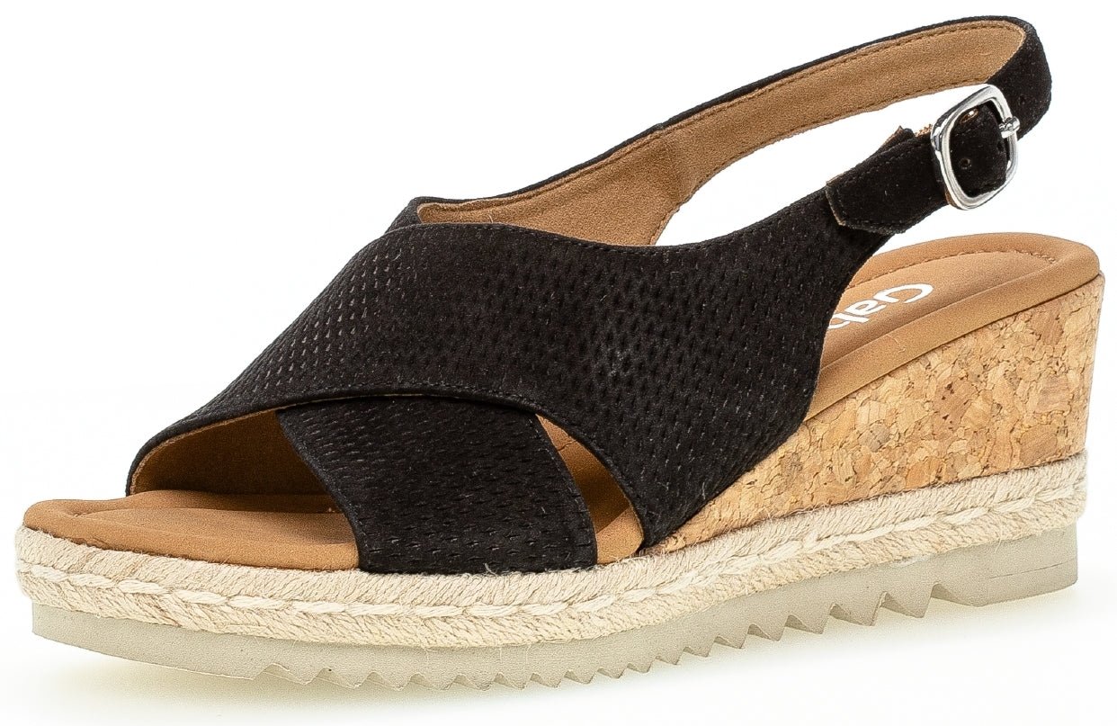 Gabor 62.831.47 Women's Sandal - Suede - black - ChaplinshoesGabor 62.831.47 Women's Sandal - Suede - blackGabor