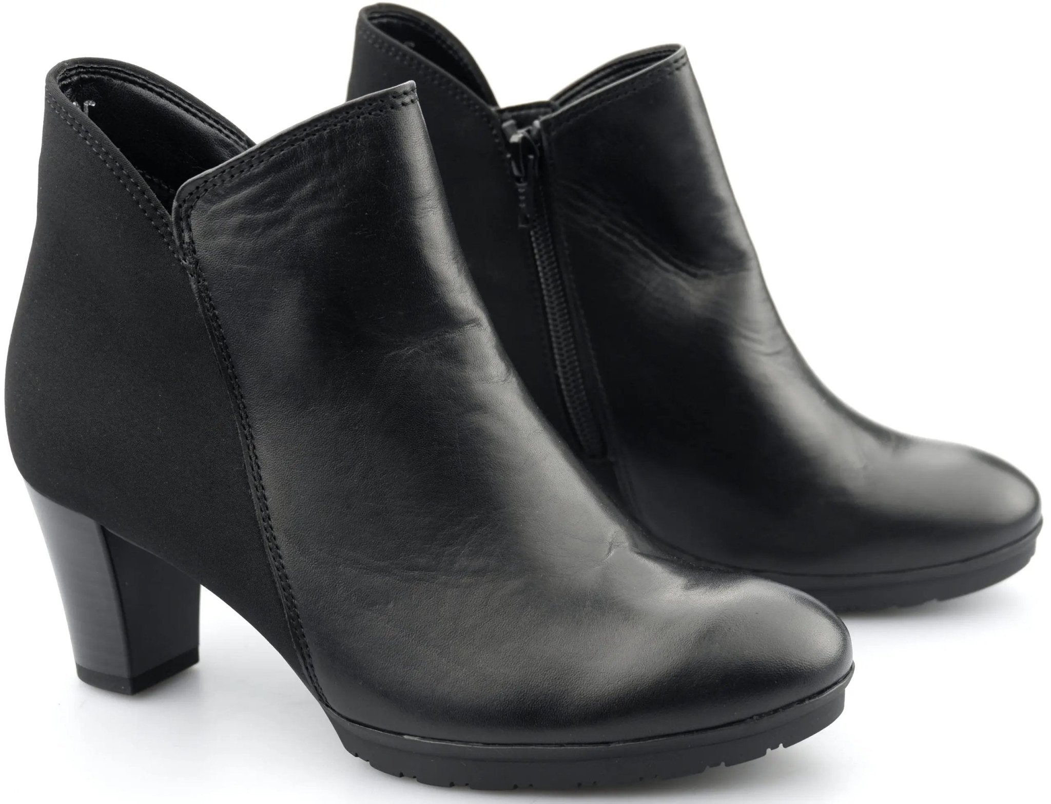 Gabor ankle boots 92.890.61 black leather and textile - ChaplinshoesGabor ankle boots 92.890.61 black leather and textileGabor