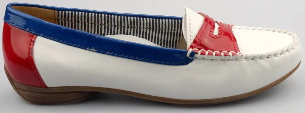 Gabor moccasins 64.210.20 white red blue leather - ChaplinshoesGabor moccasins 64.210.20 white red blue leatherGabor