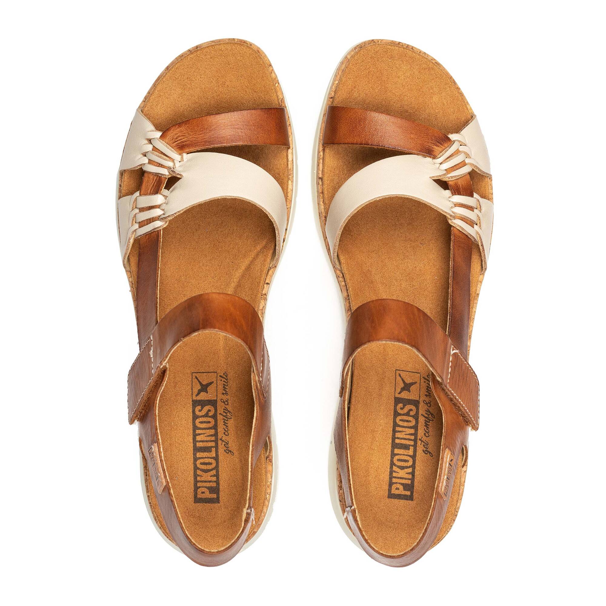 'Palma' women's sandal - Brown white - Chaplinshoes'Palma' women's sandal - Brown whitePikolinos