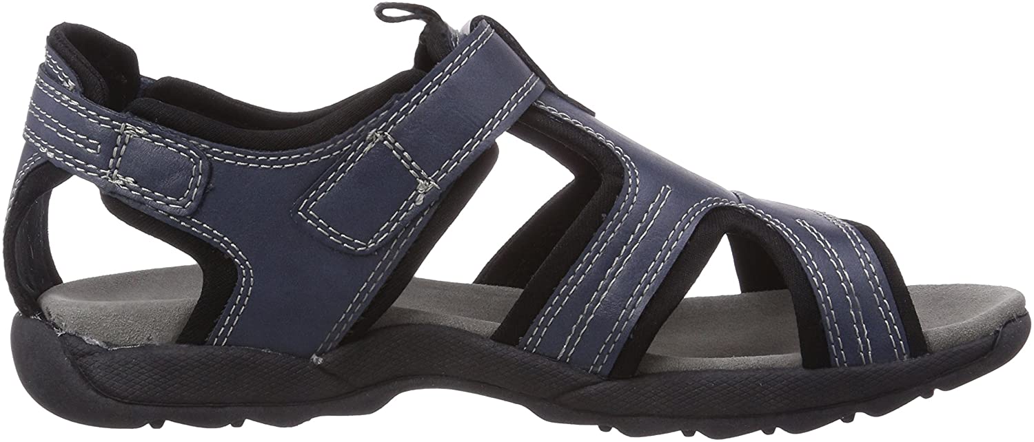 WMNS Adjustable Fit Rubber Sole Active Wedge Sandals - Blue